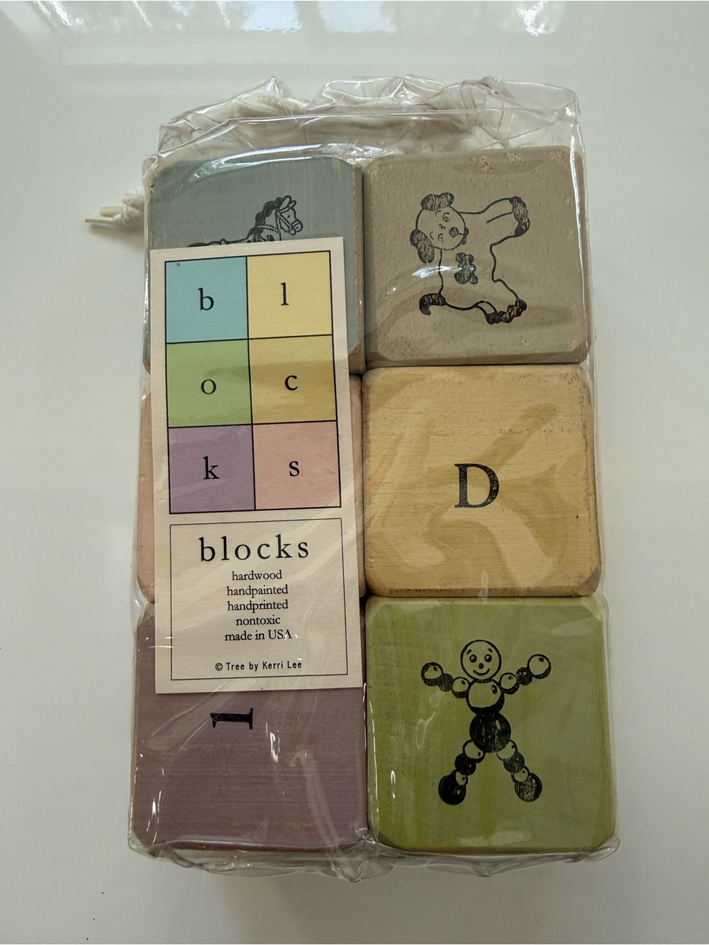 Janie and Jack Pastel Multi Wooden Alphabet & Picture Blocks